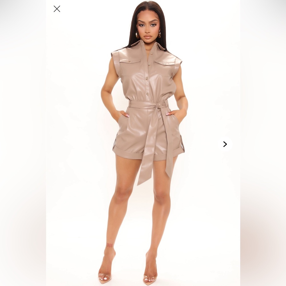 Fashion nova Francesca faux leather romper